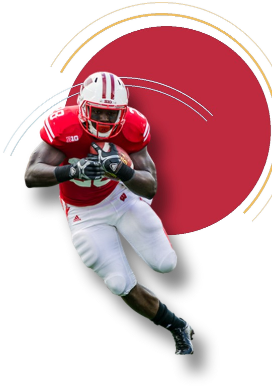 Football player graphic for the Stronger Together gala